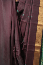 Wine Raw Silk Saree - SRWRSS953