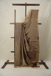 Brown Gold Maheshwari Tissue Saree - SRBGMTS661