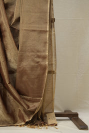 Brown Gold Maheshwari Tissue Saree - SRBGMTS661