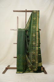Bottle Green Rajkot Patola Silk Saree - SRBGRPSS523