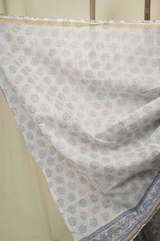 White Blue Kota Doria Saree - SRWBKDS275