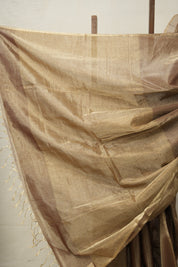 Brown Gold Maheshwari Tissue Saree - SRBGMTS661