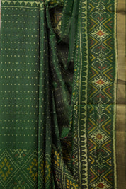 Bottle Green Rajkot Patola Silk Saree - SRBGRPSS523