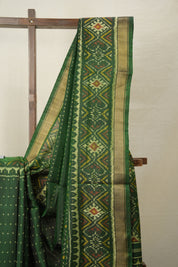 Bottle Green Rajkot Patola Silk Saree - SRBGRPSS523