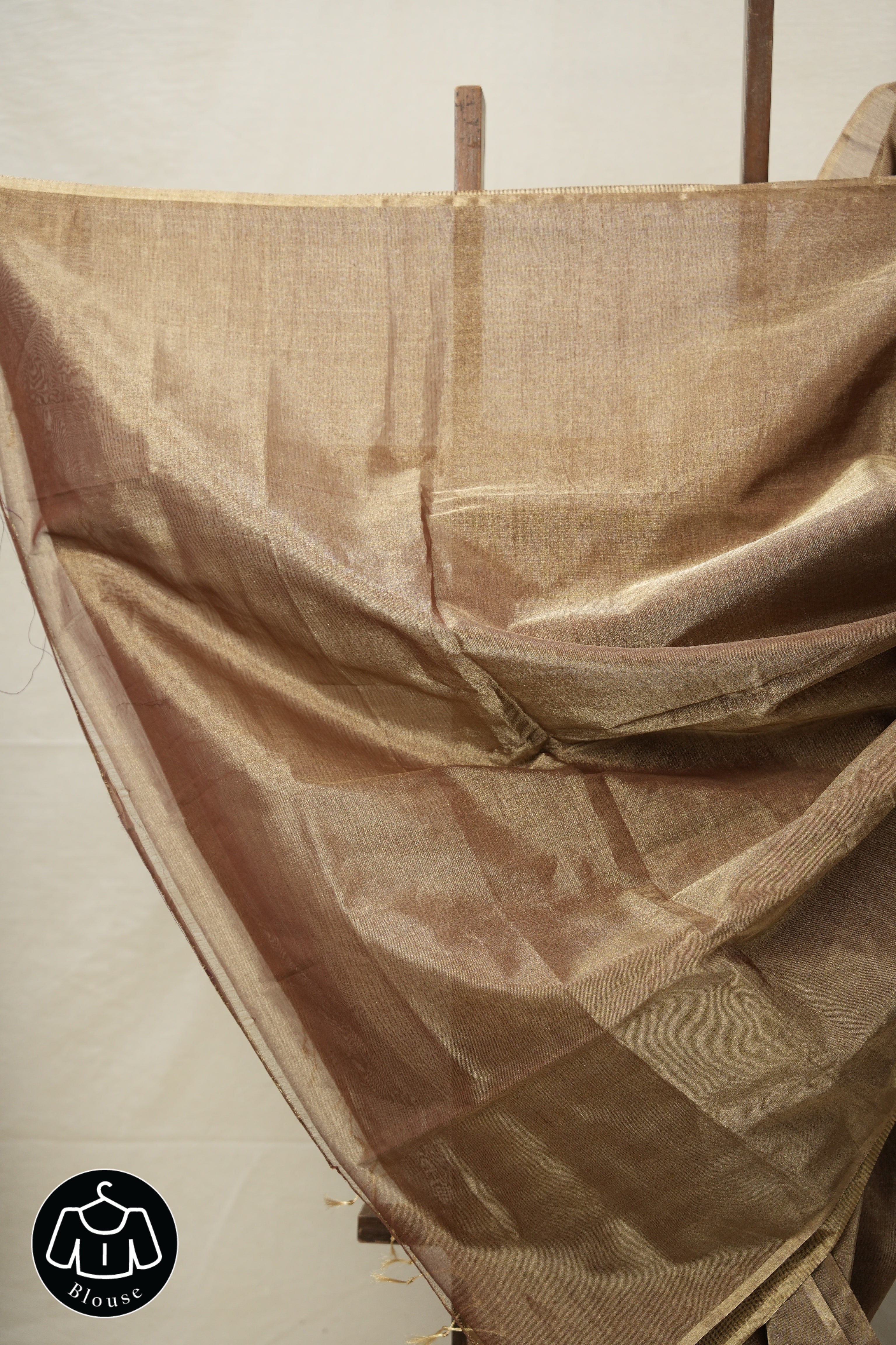 Brown Gold Maheshwari Tissue Saree - SRBGMTS661