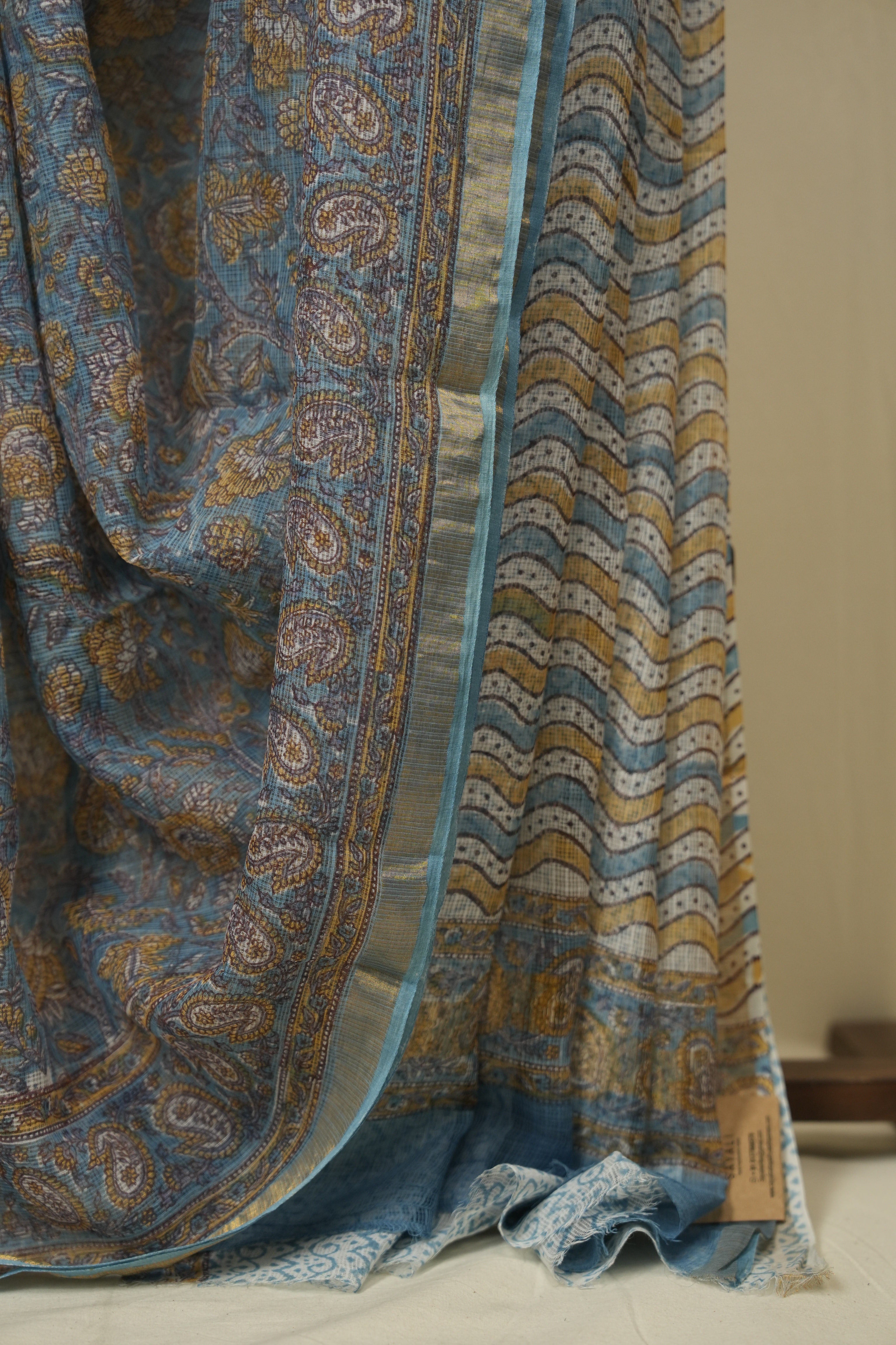 Blue HBP Kota Doria Saree - SRBKDS267
