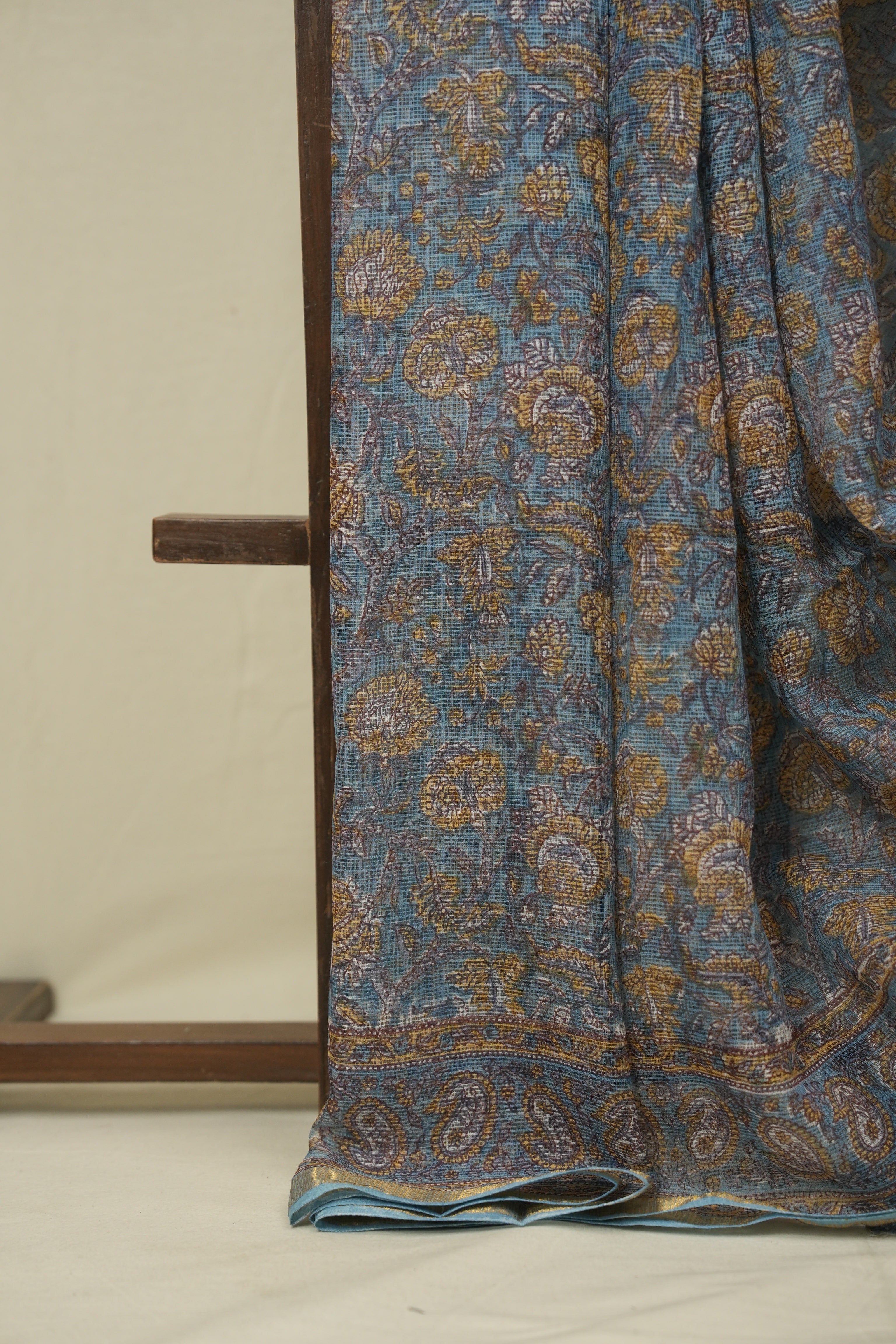 Blue HBP Kota Doria Saree - SRBKDS267