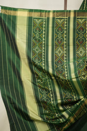 Bottle Green Rajkot Patola Silk Saree - SRBGRPSS523