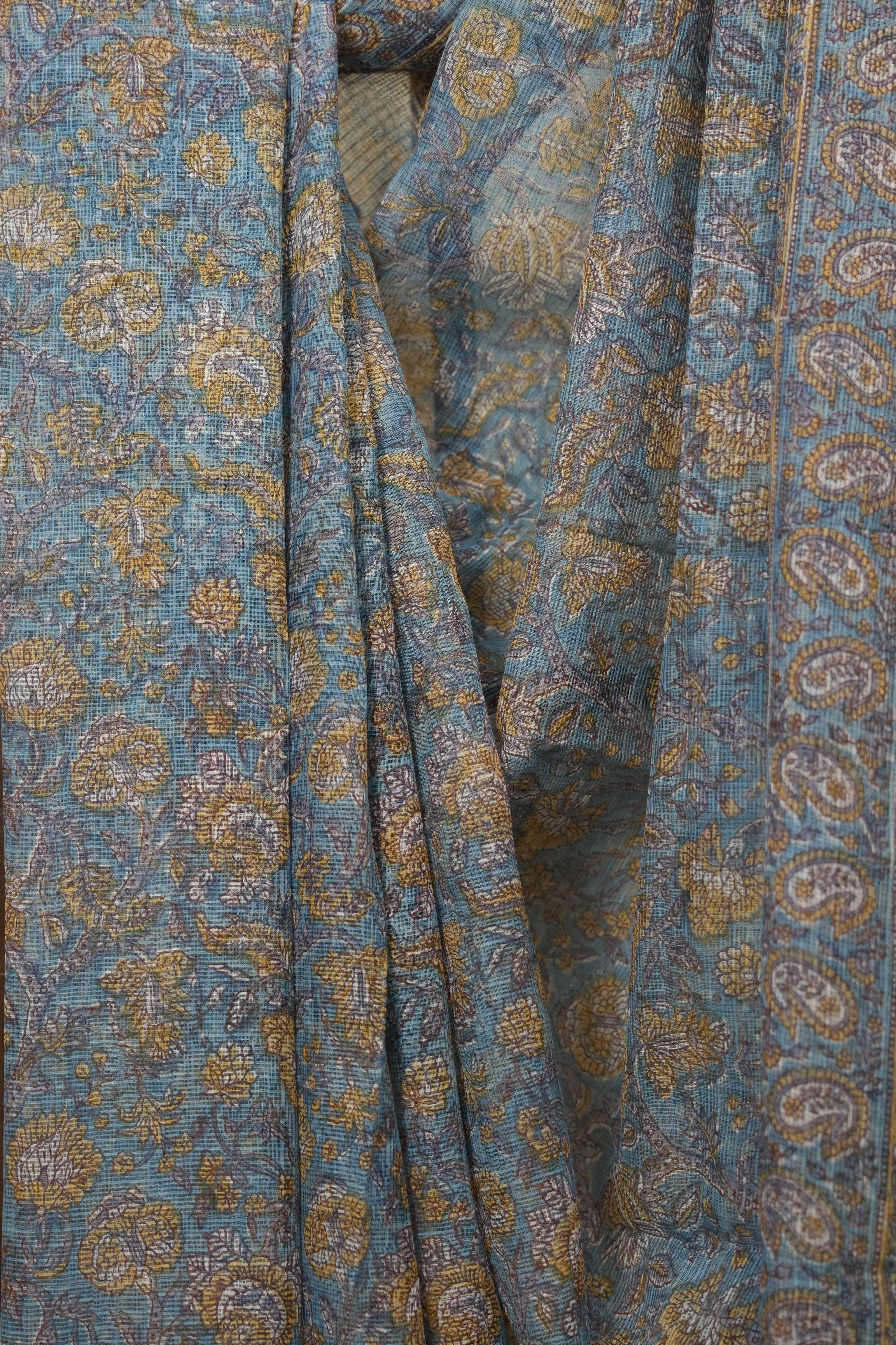 Blue HBP Kota Doria Saree - SRBKDS267