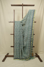 Aqua Green HBP Kota Doria Saree - SRAGKDS266