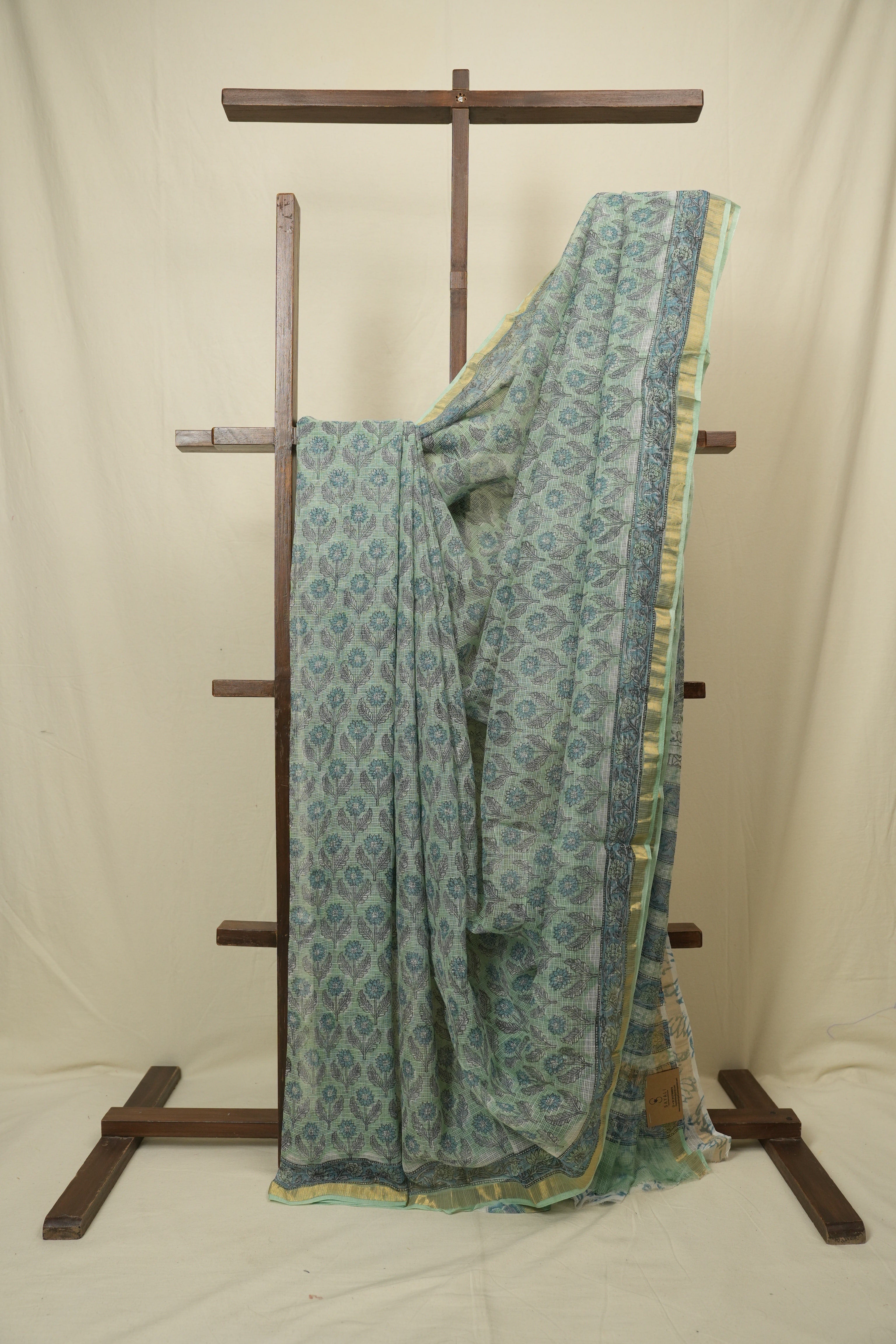 Aqua Green HBP Kota Doria Saree - SRAGKDS266
