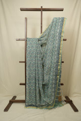 Aqua Green HBP Kota Doria Saree - SRAGKDS266