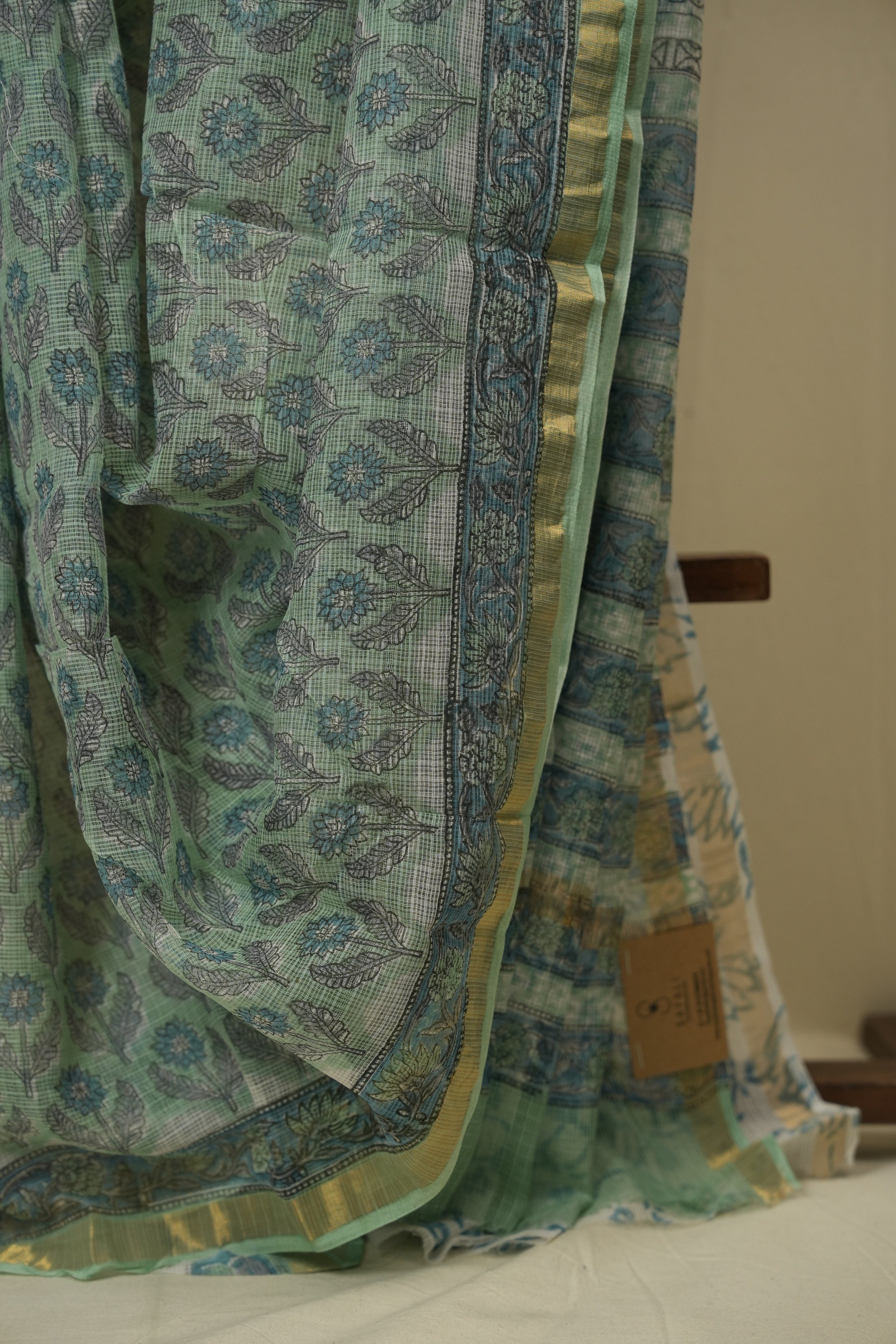 Aqua Green HBP Kota Doria Saree - SRAGKDS266