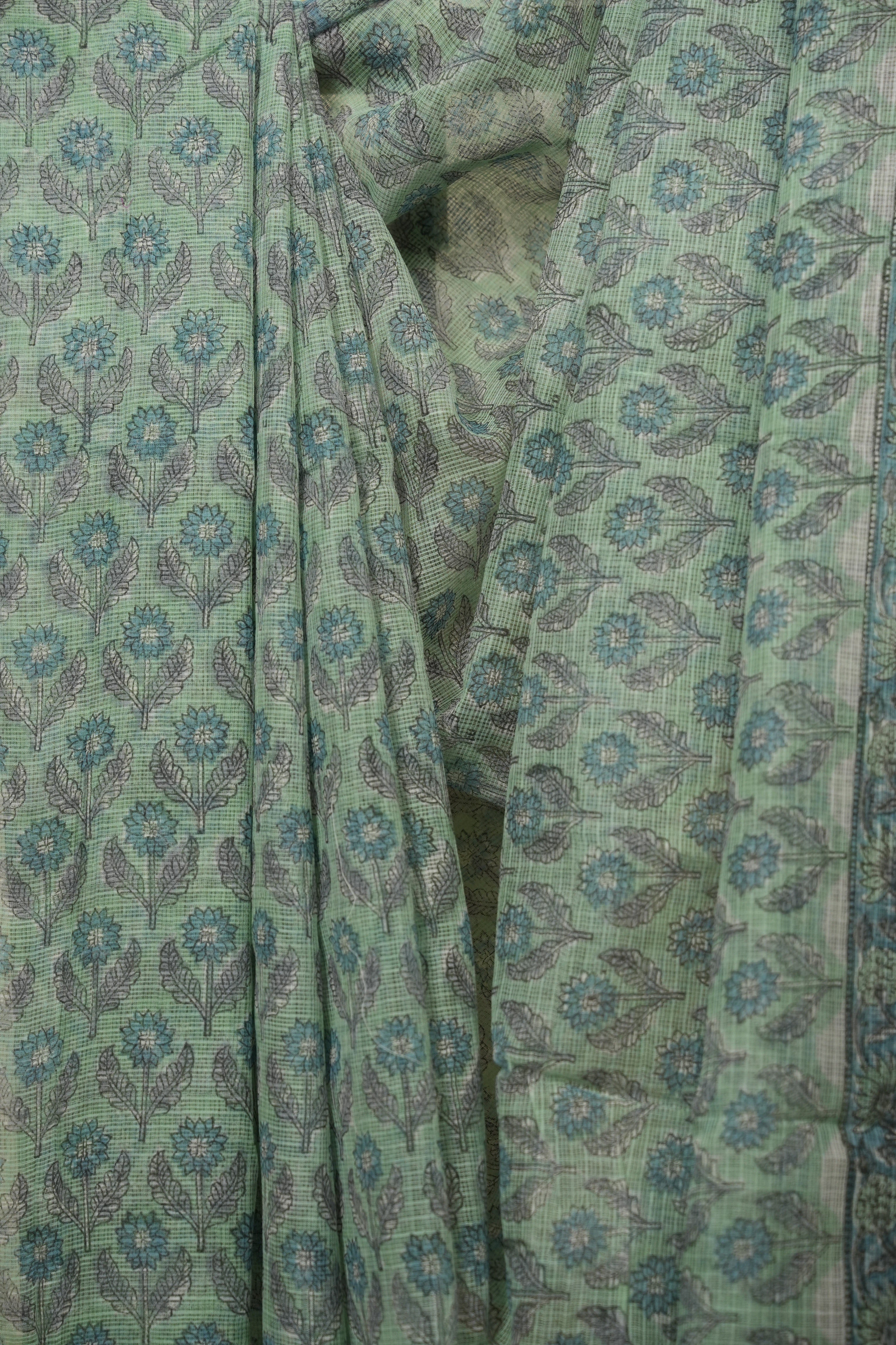Aqua Green HBP Kota Doria Saree - SRAGKDS266