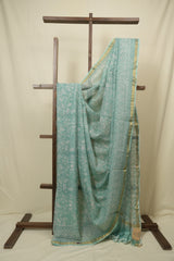 Aqua Green HBP Kota Doria Saree - SRAGKDS269