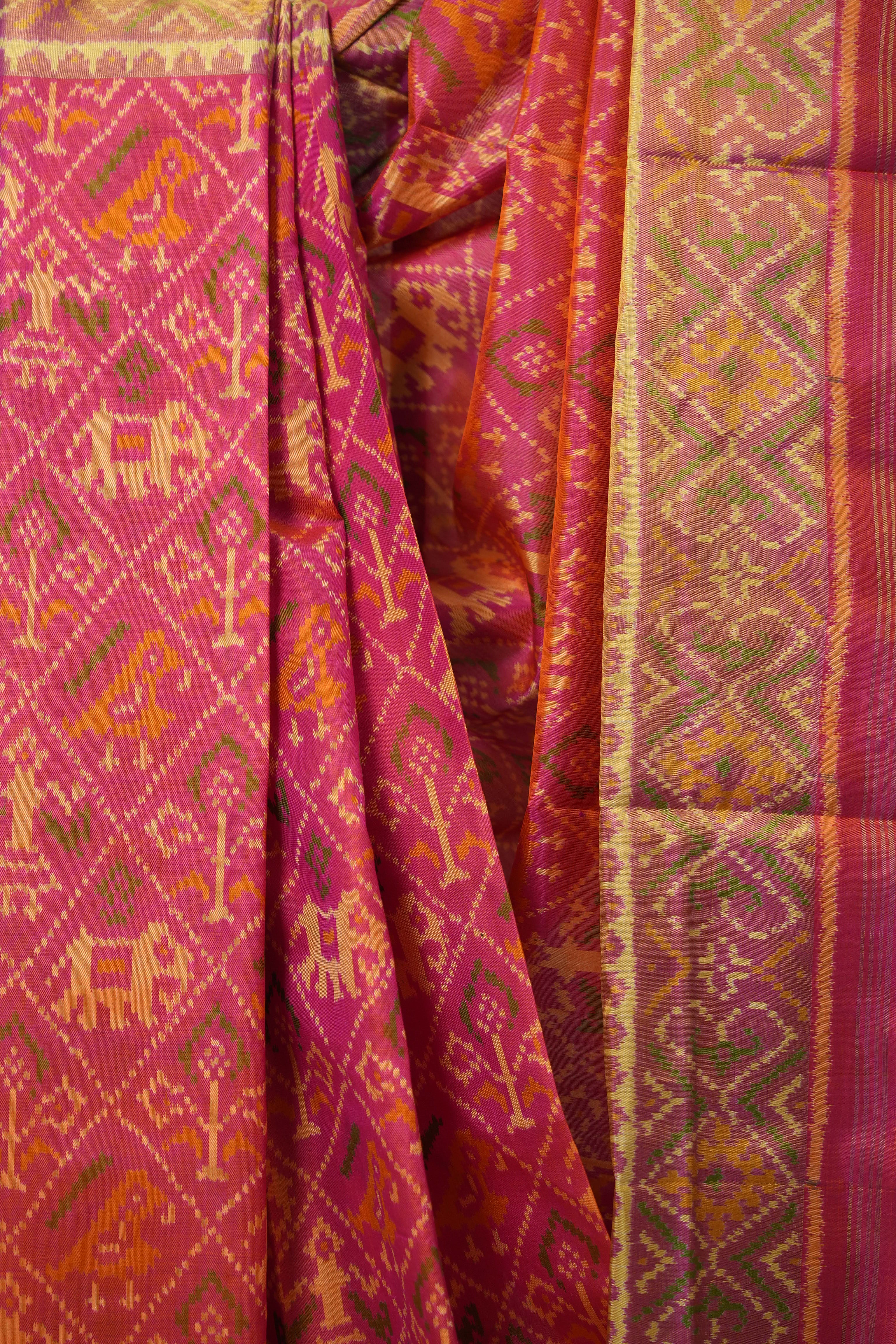 Pink Rajkot Patola Silk Saree - SRPRPSS518