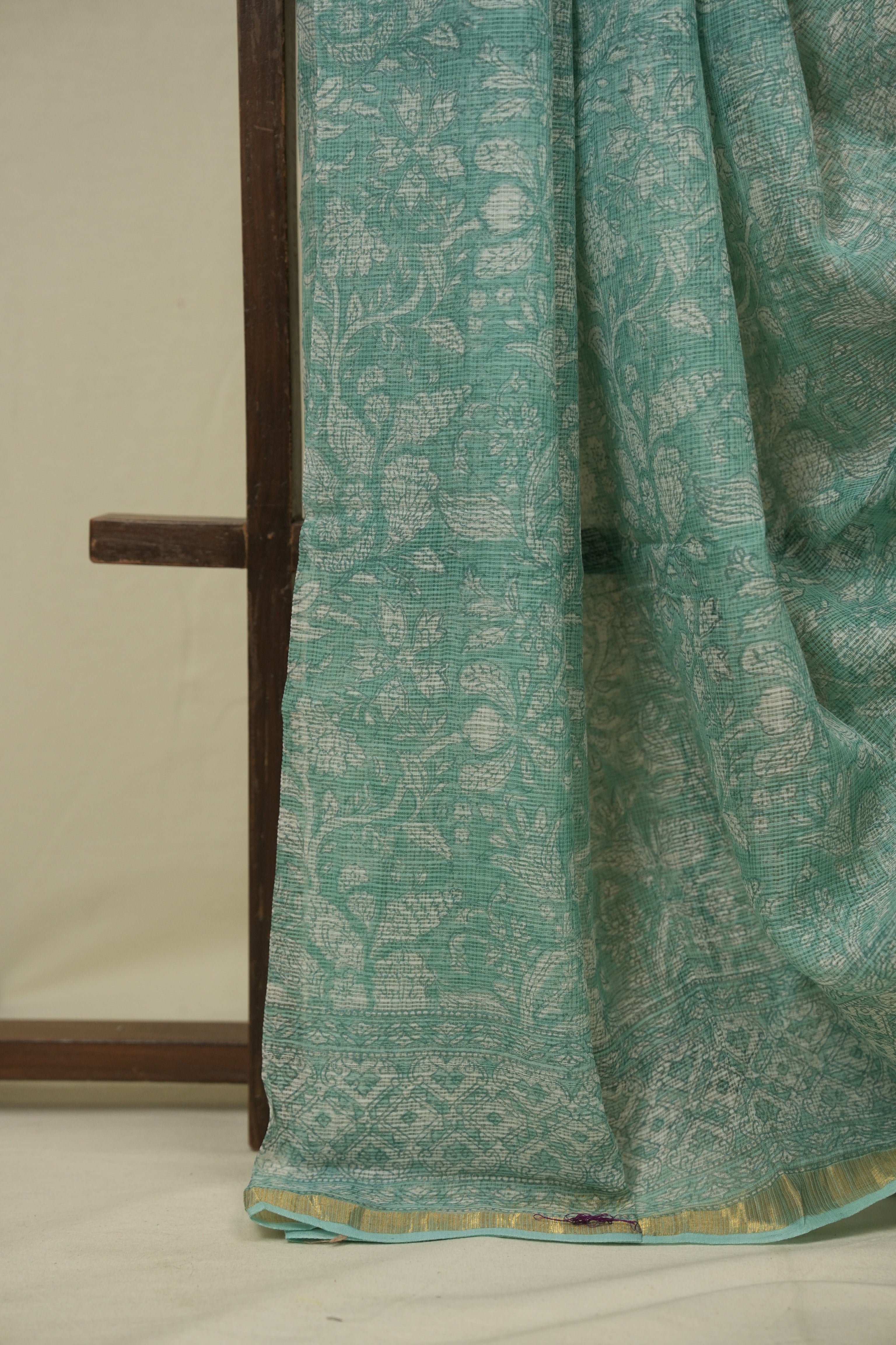 Aqua Green HBP Kota Doria Saree - SRAGKDS269