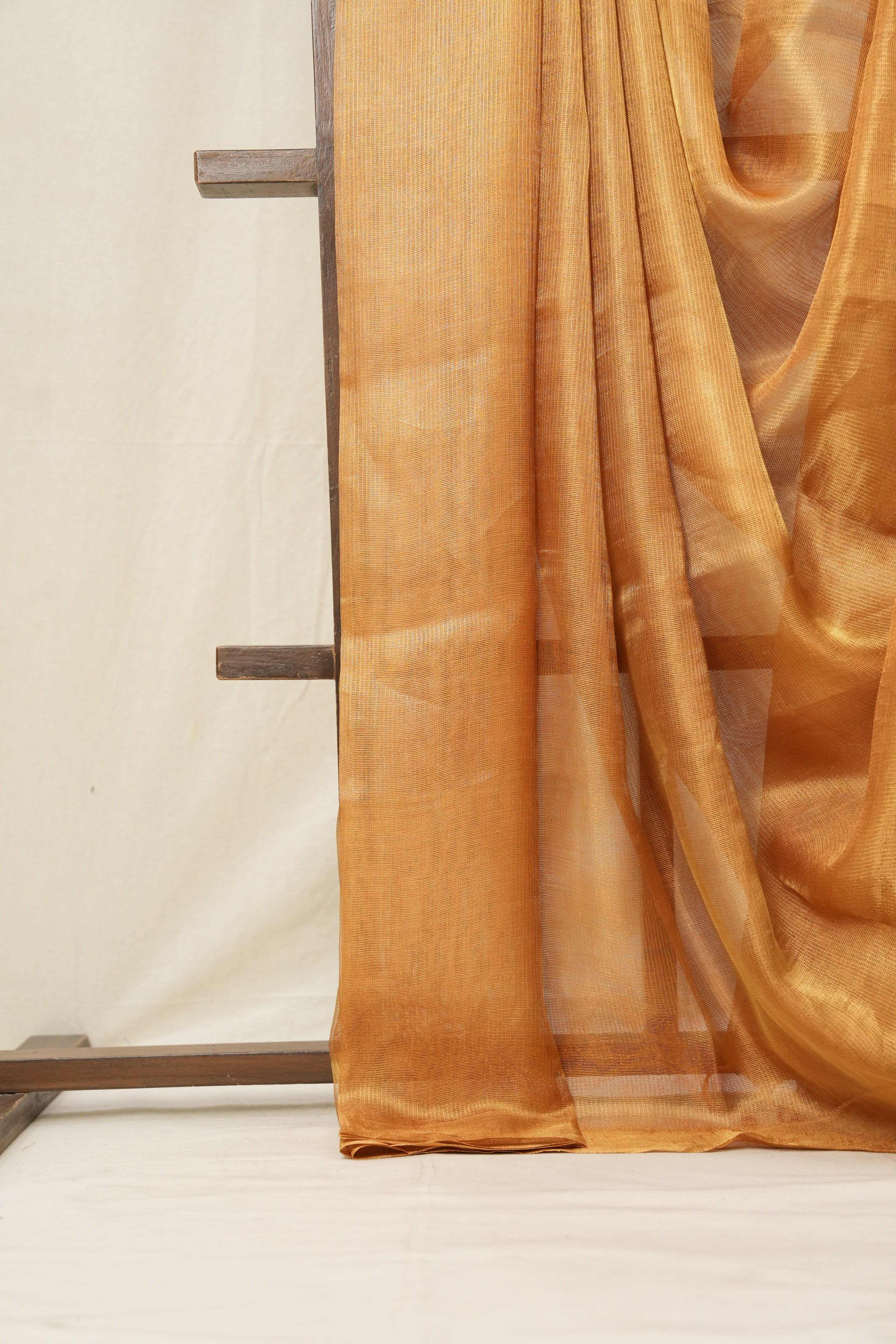 Orange Gold Tissue Tussar Silk Saree - SROGTTSS496