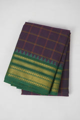 Green Checks Kanchi Cotton Saree -SRGCKCS1180