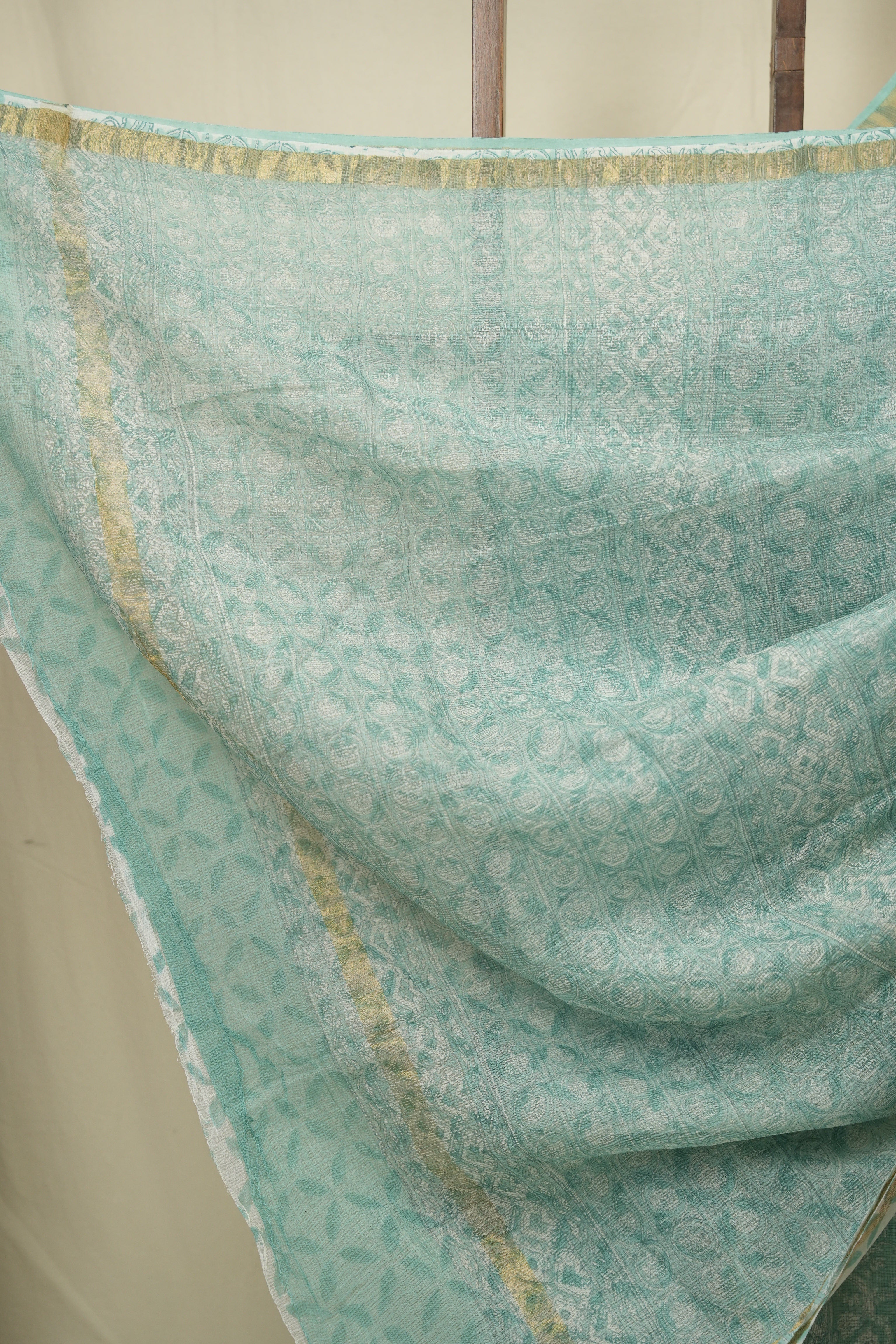 Aqua Green HBP Kota Doria Saree - SRAGKDS269