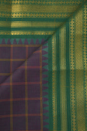 Green Checks Kanchi Cotton Saree -SRGCKCS1180