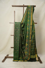 Bottle Green Rajkot Patola Silk Saree - SRBGRPSS517