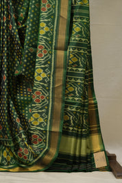 Bottle Green Rajkot Patola Silk Saree - SRBGRPSS517