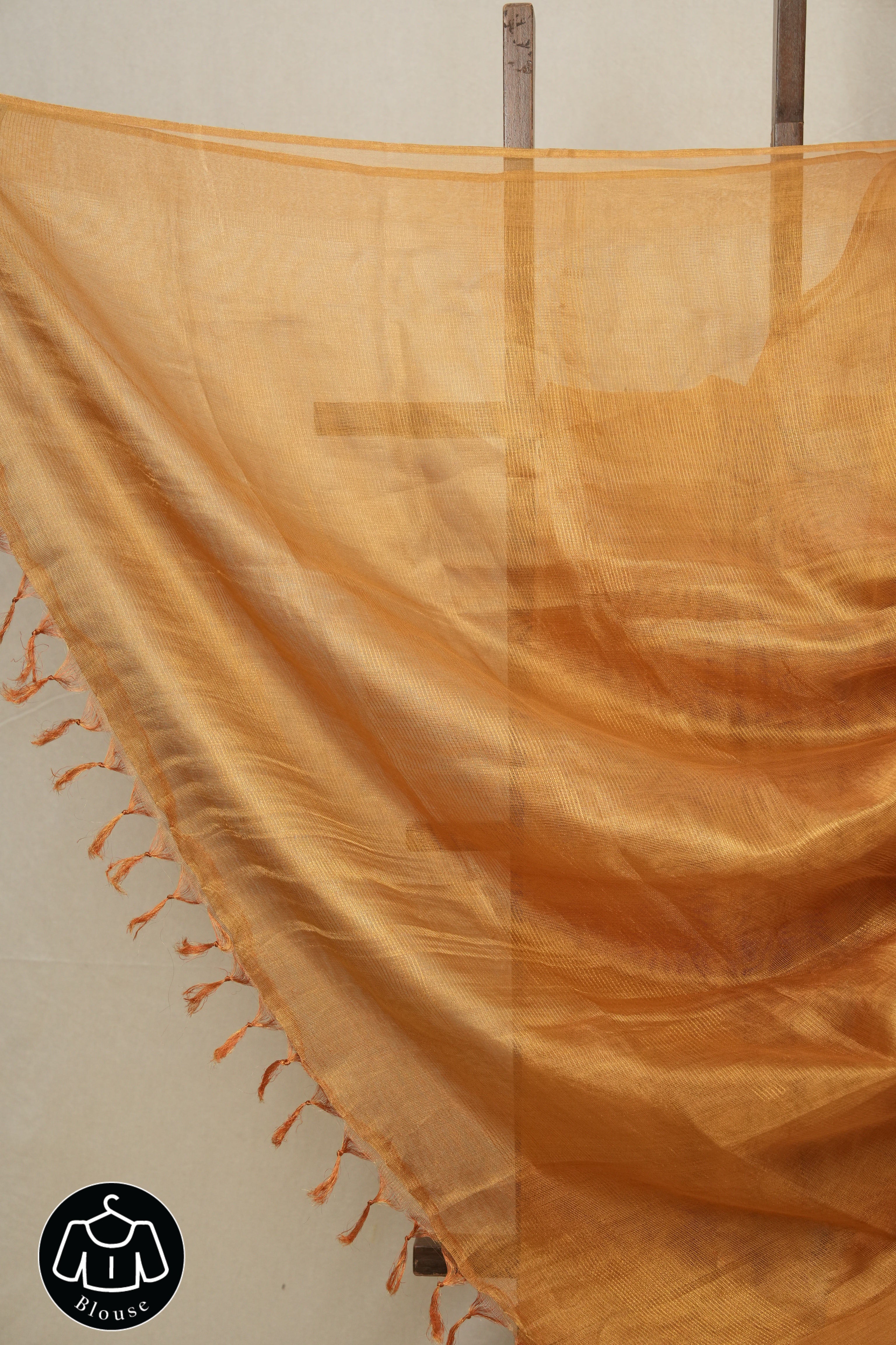 Orange Gold Tissue Tussar Silk Saree - SROGTTSS496