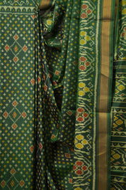 Bottle Green Rajkot Patola Silk Saree - SRBGRPSS517