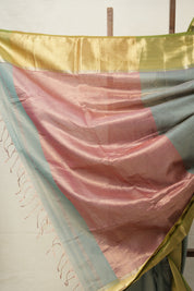 Aqua Blue Maheshwari Tissue Saree - SRABMTS673