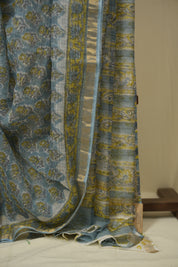 Blue HBP Kota Doria Saree - SRBKDS282