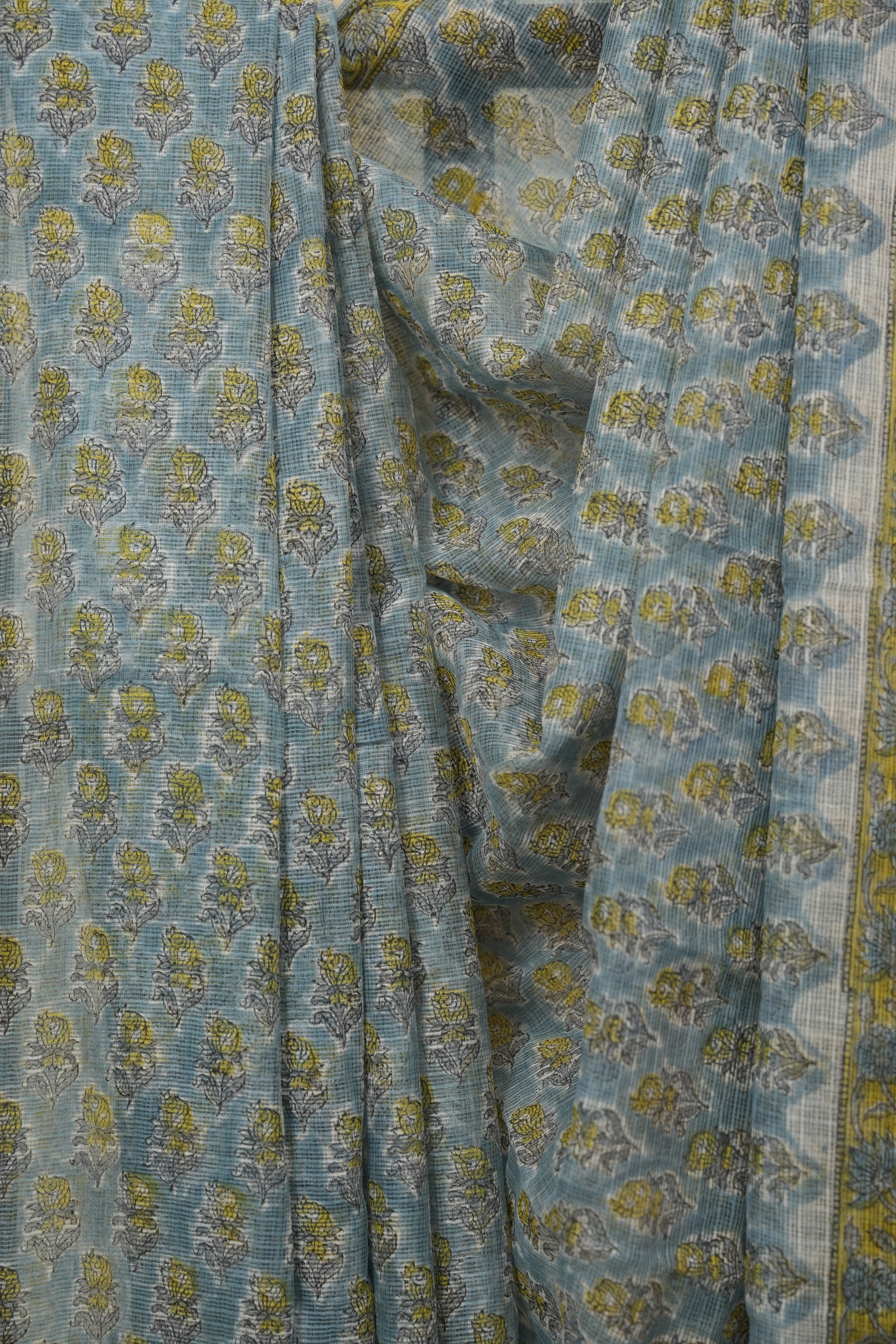 Blue HBP Kota Doria Saree - SRBKDS282