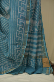 Blue HBP Kota Doria Saree - SRBKDS272