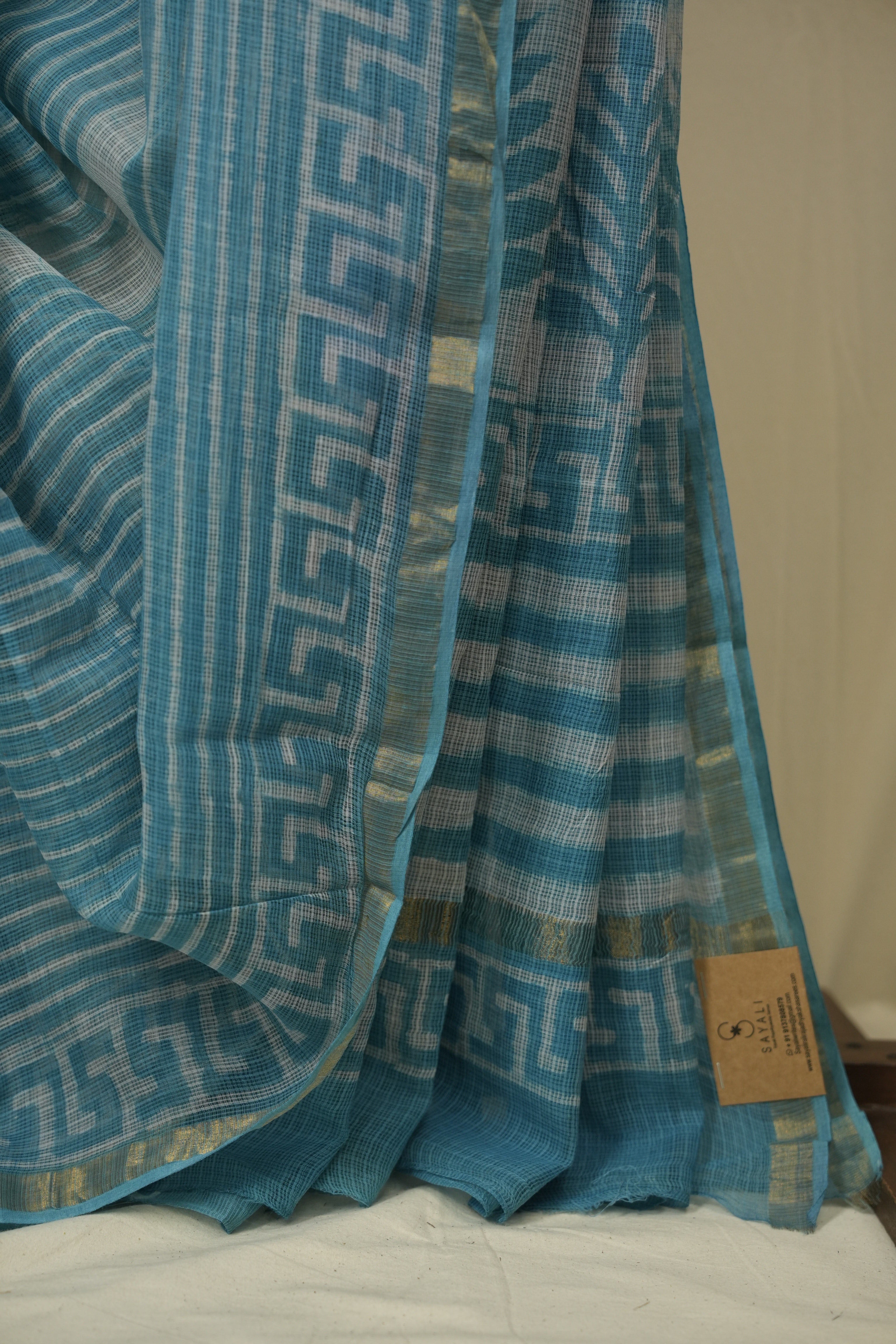 Blue HBP Kota Doria Saree - SRBKDS272