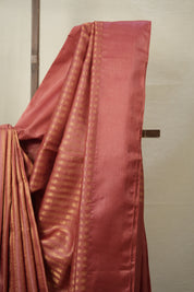Brick Red Tussar Silk Saree - SRBRTSS1713