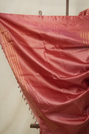 Brick Red Tussar Silk Saree - SRBRTSS1713