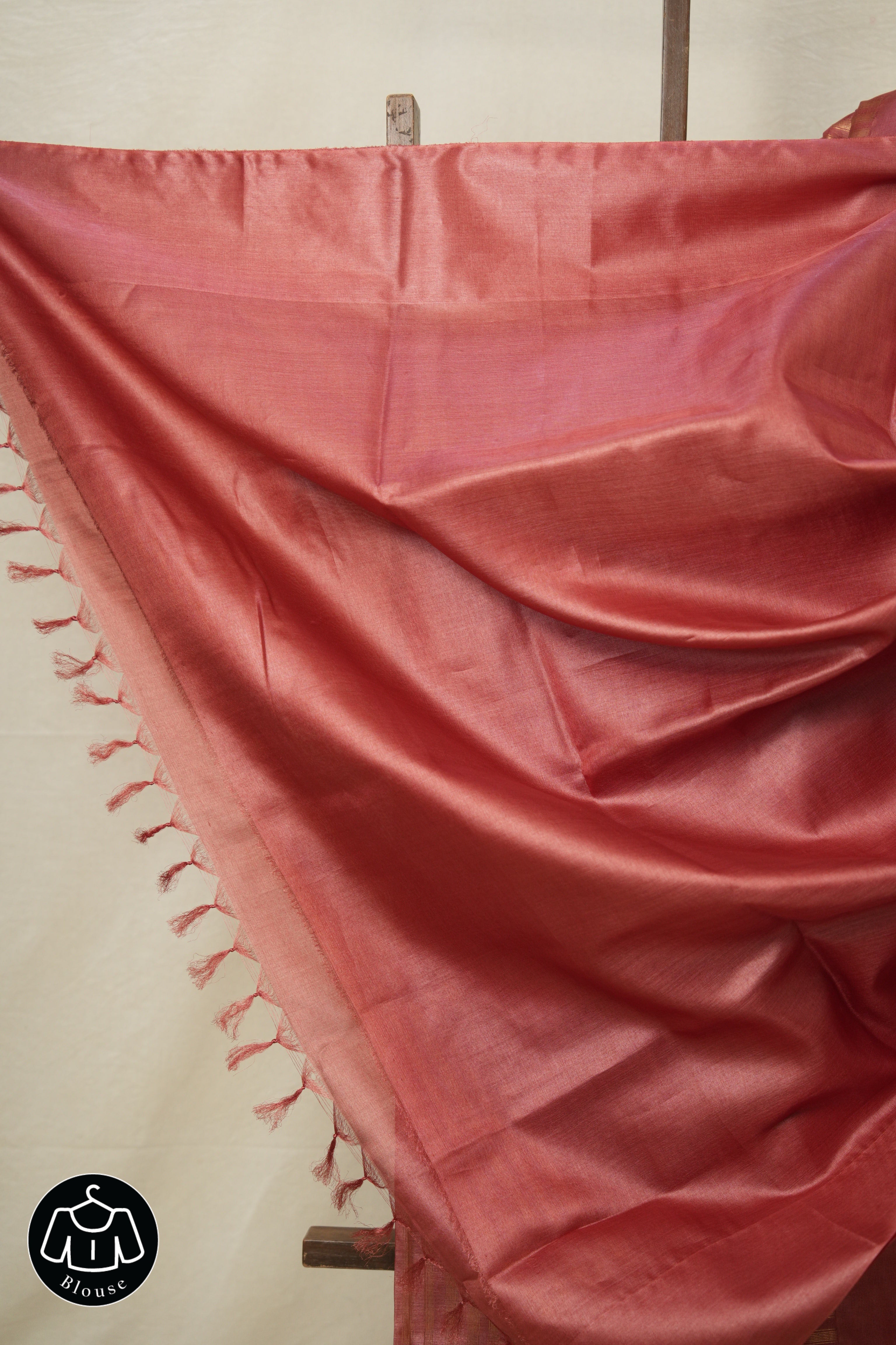 Brick Red Tussar Silk Saree - SRBRTSS1713