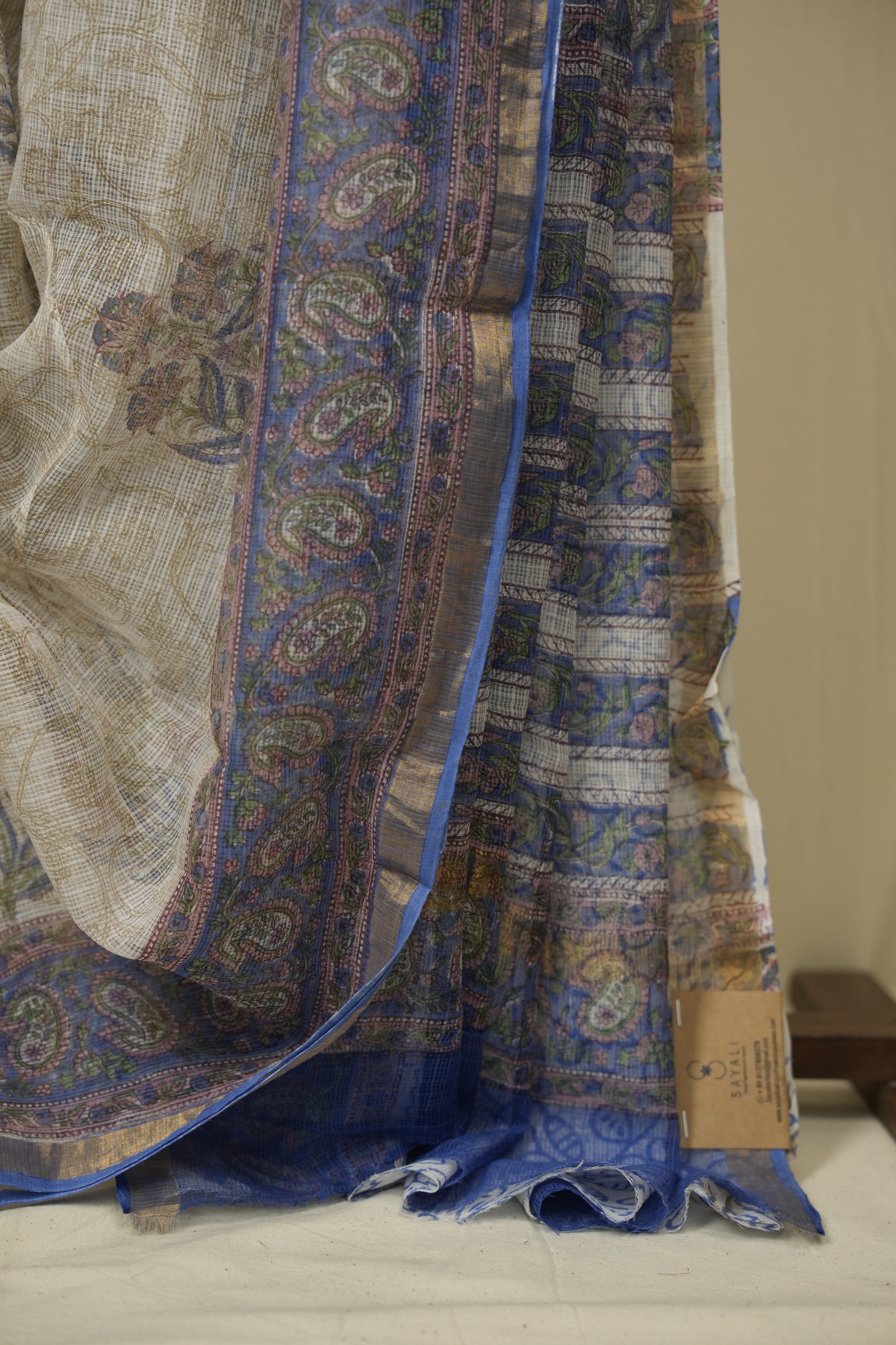 White HBP Kota Doria Saree - SRWKDS277