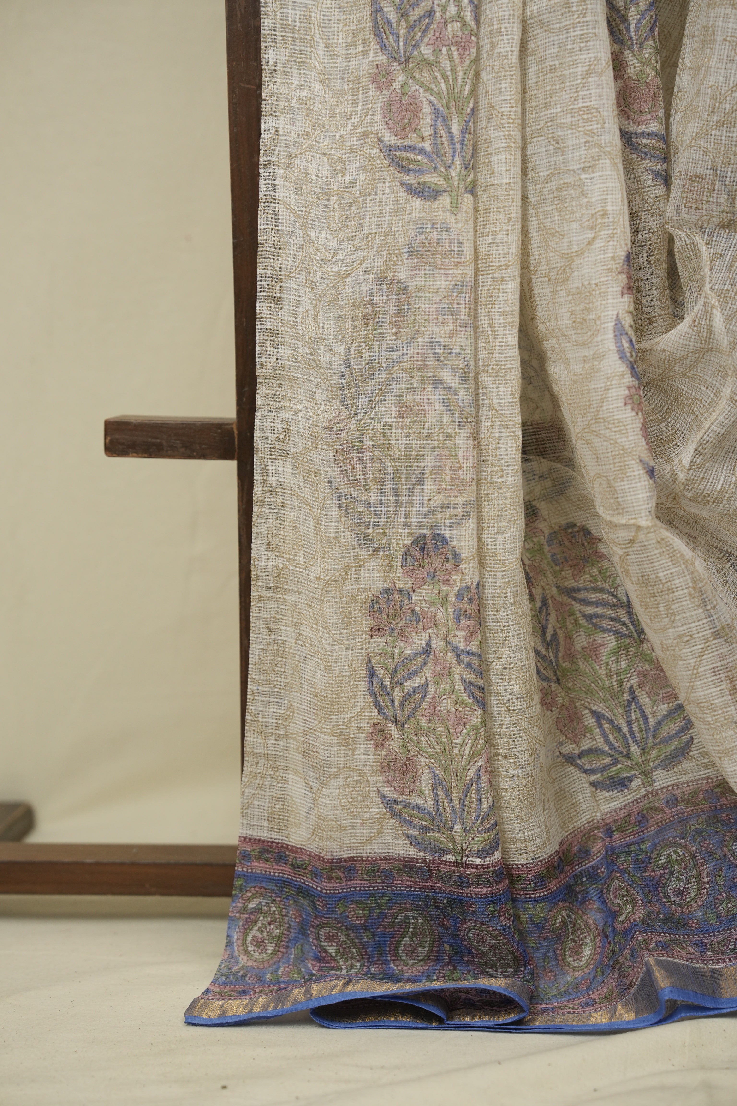 White HBP Kota Doria Saree - SRWKDS277