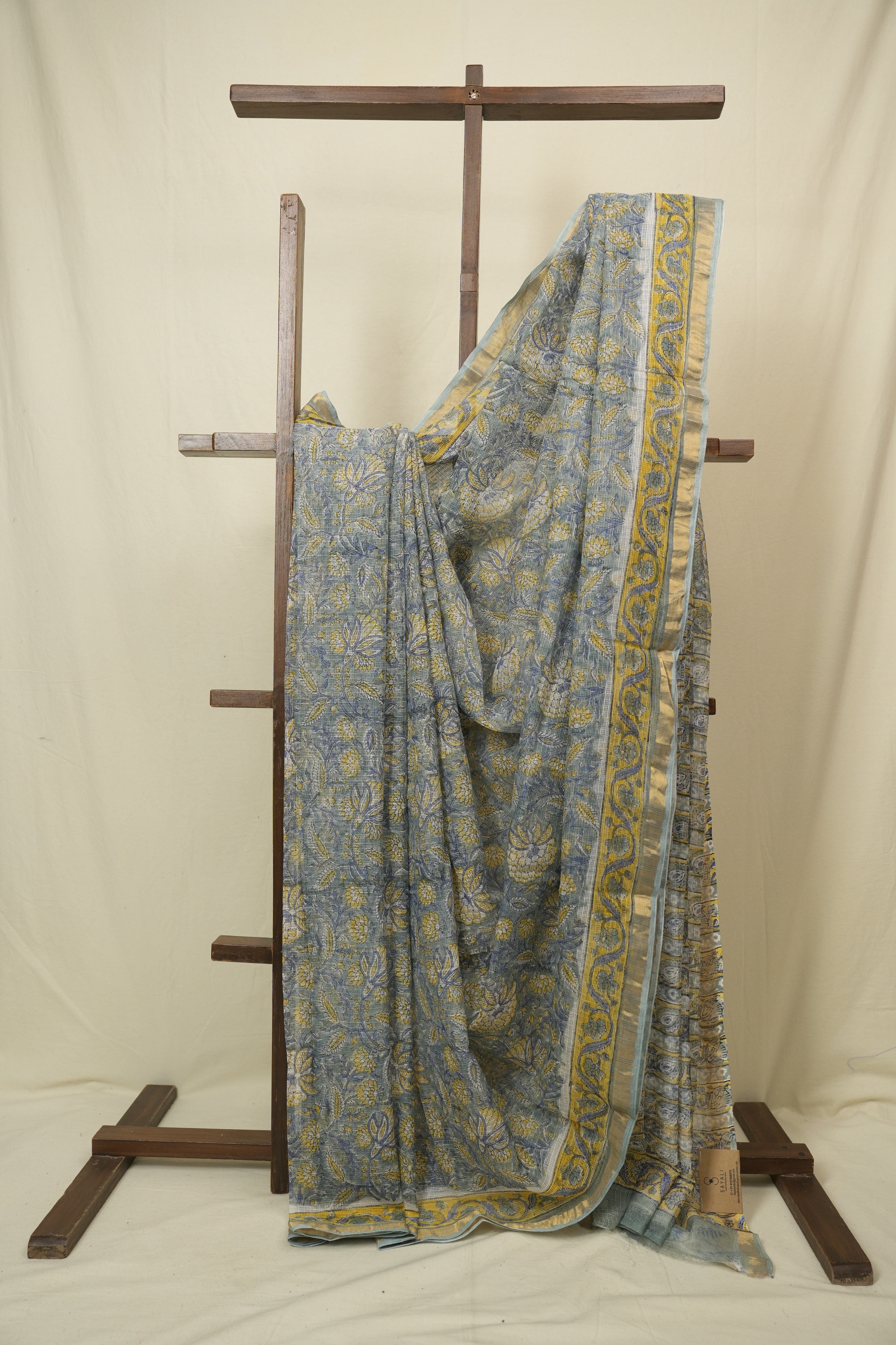 Aqua Green HBP Kota Doria Saree - SRAGKDS281