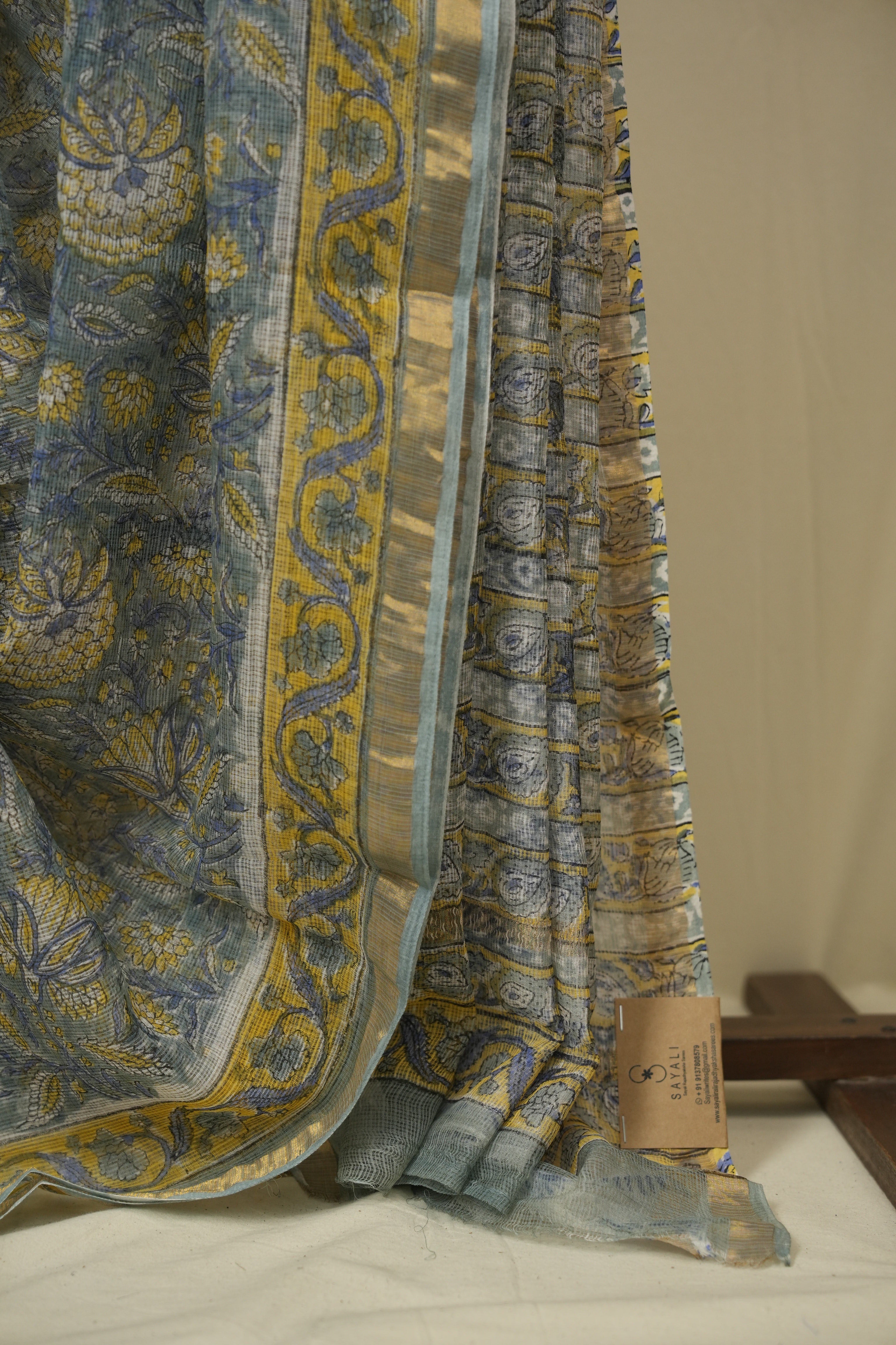 Aqua Green HBP Kota Doria Saree - SRAGKDS281