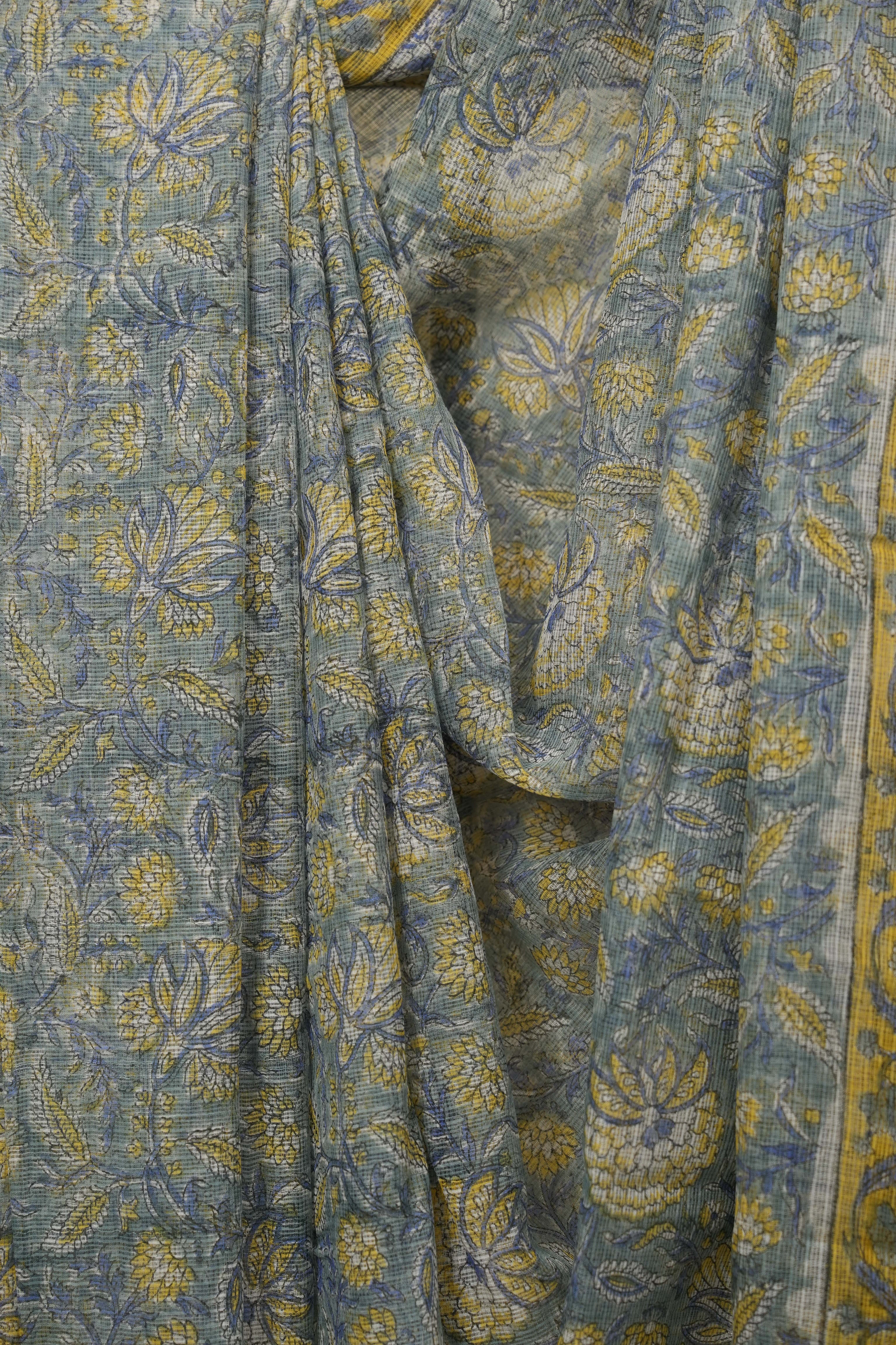 Aqua Green HBP Kota Doria Saree - SRAGKDS281