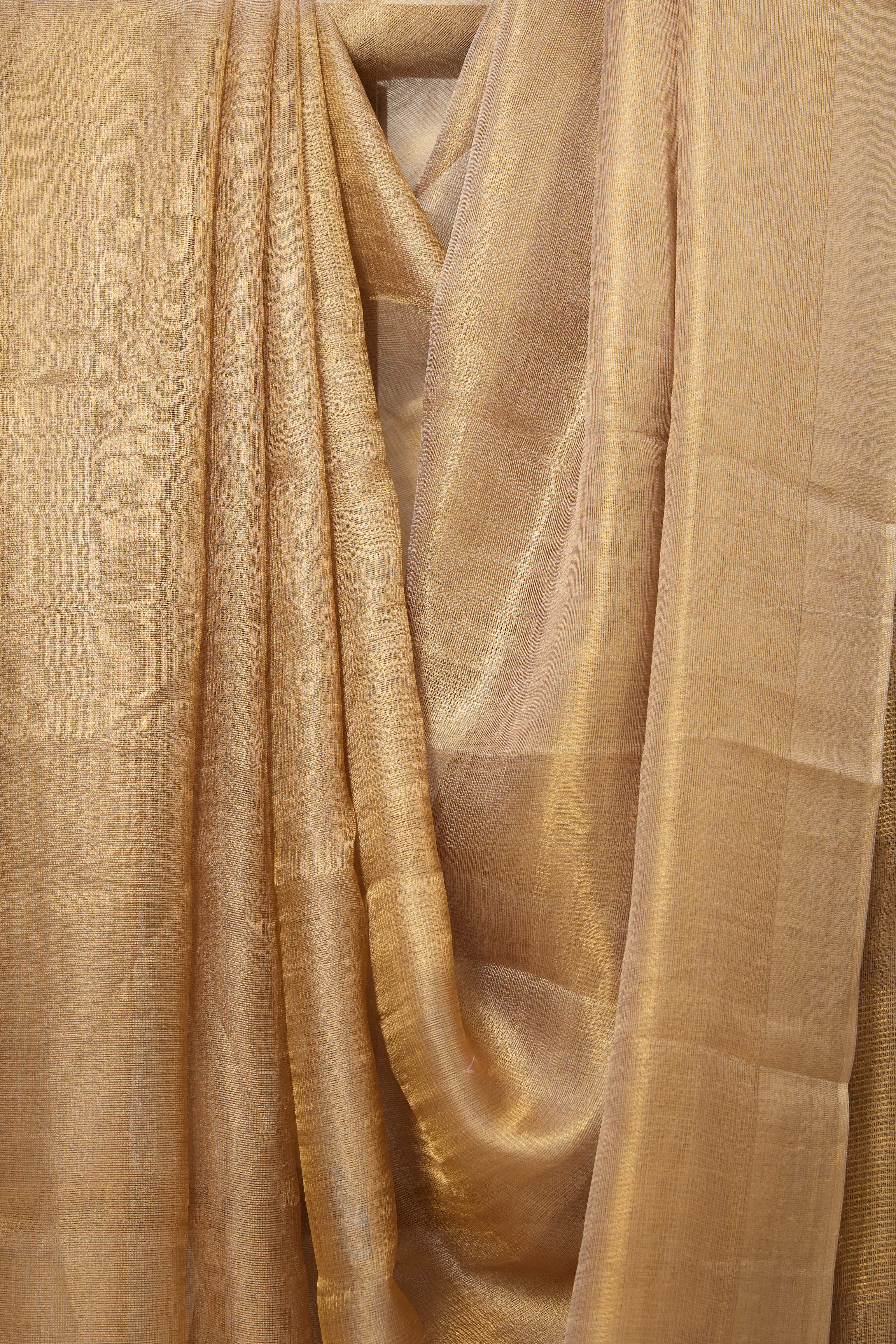 Lilac Gold Tissue Tussar Silk Saree - SRLGTTSS508