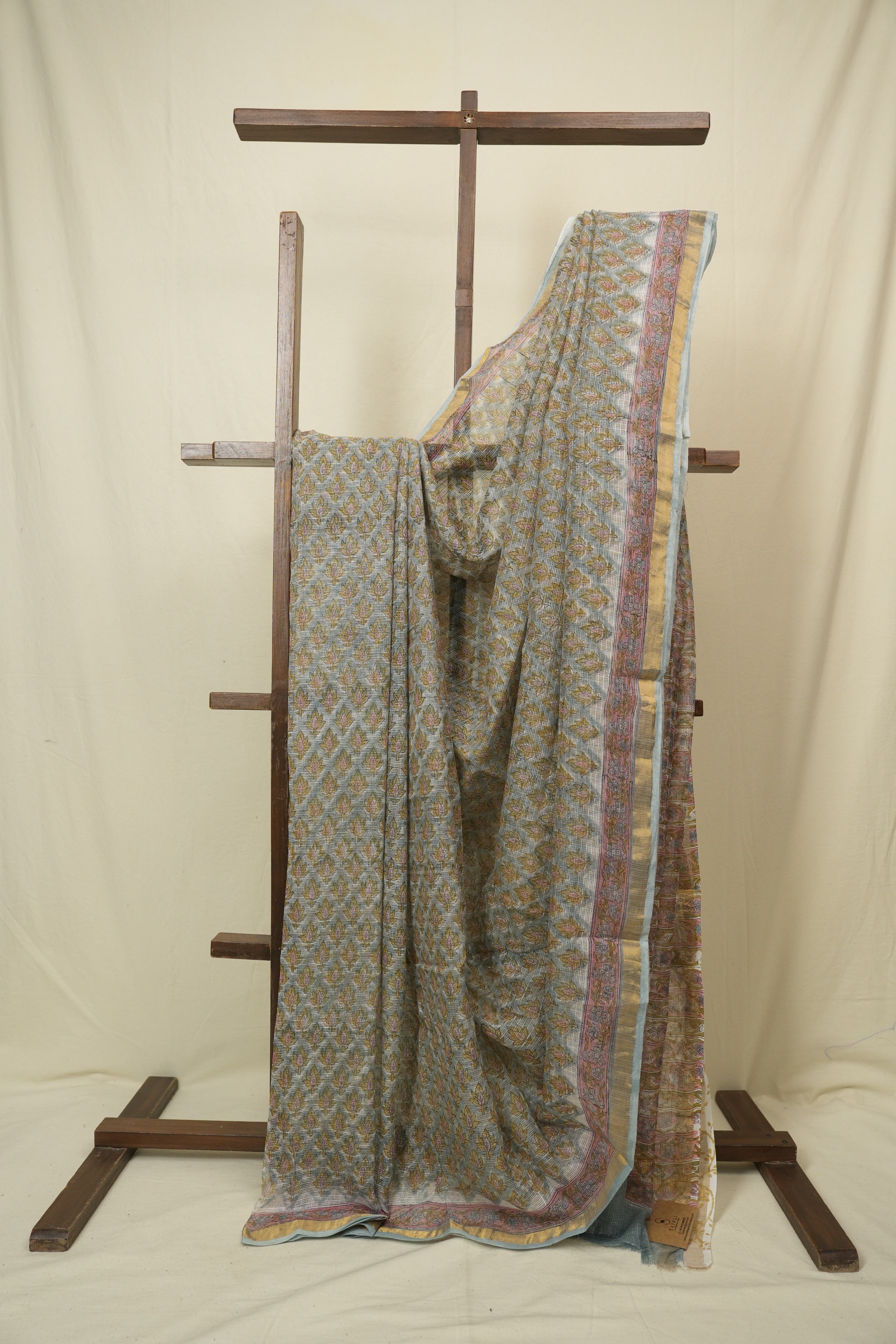 Aqua Blue HBP Kota Doria Saree - SRAbKDS284