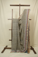 Aqua Blue HBP Kota Doria Saree - SRAbKDS284