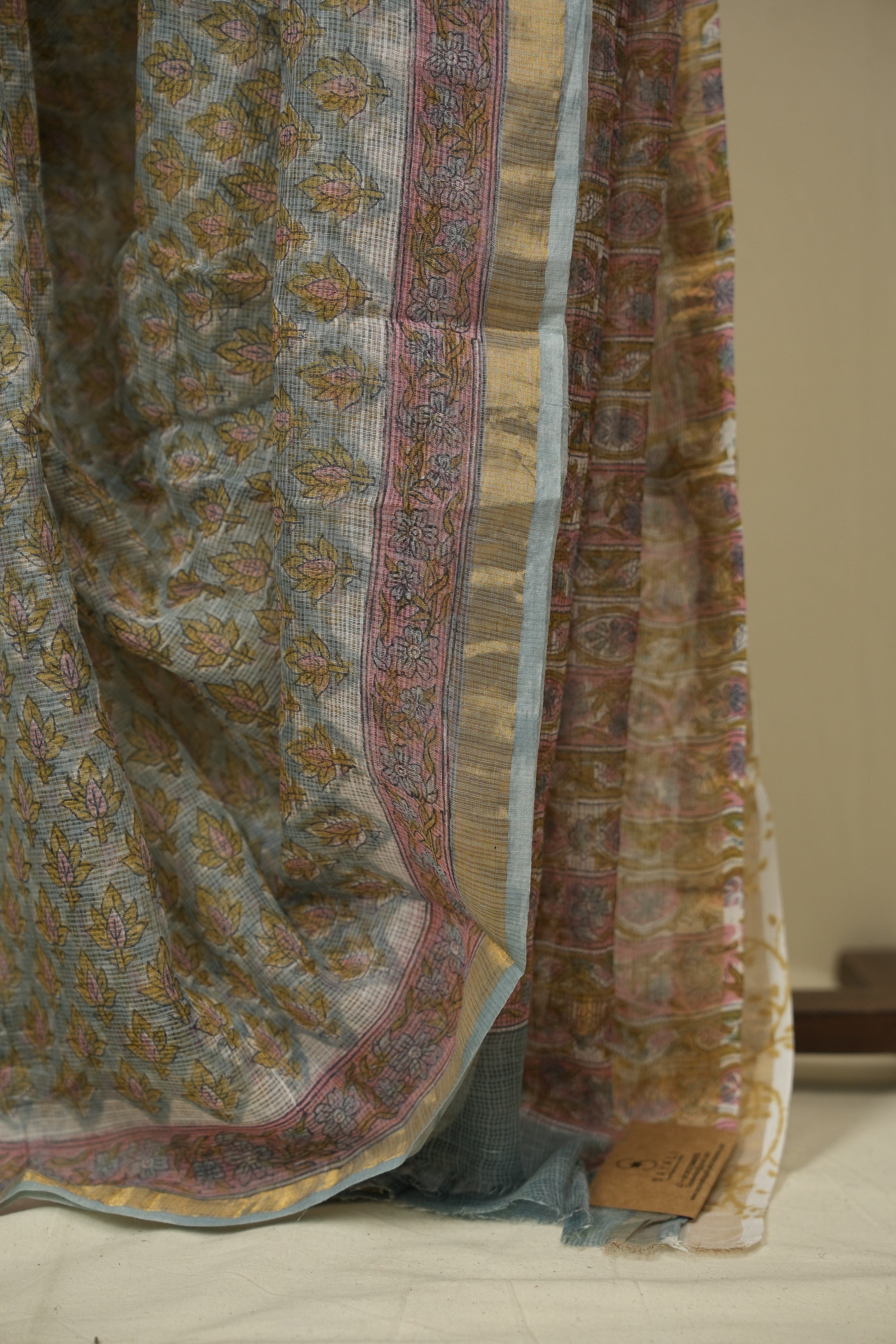 Aqua Blue HBP Kota Doria Saree - SRAbKDS284