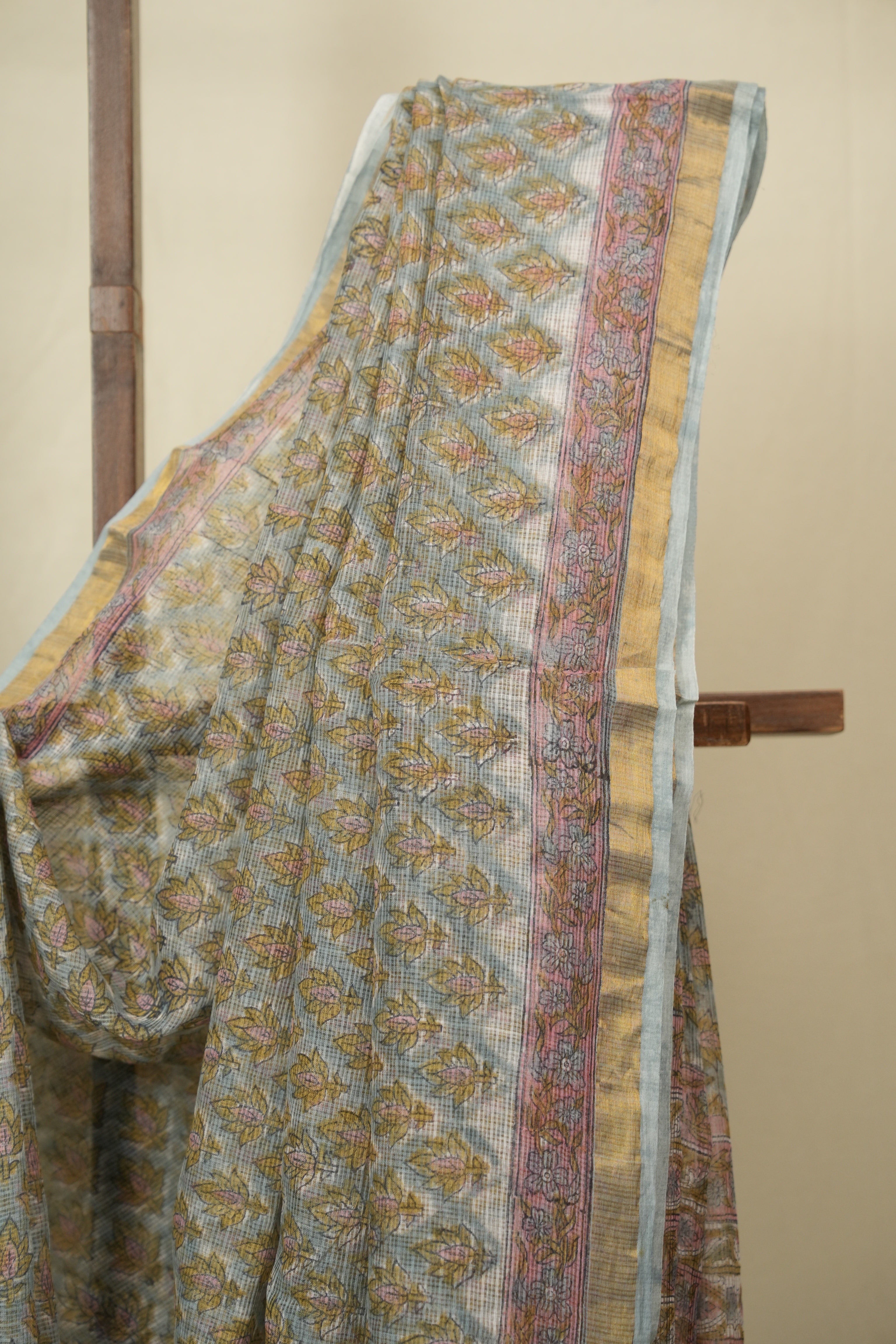 Aqua Blue HBP Kota Doria Saree - SRAbKDS284