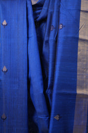 Blue Raw Silk Saree - SRBRSS940