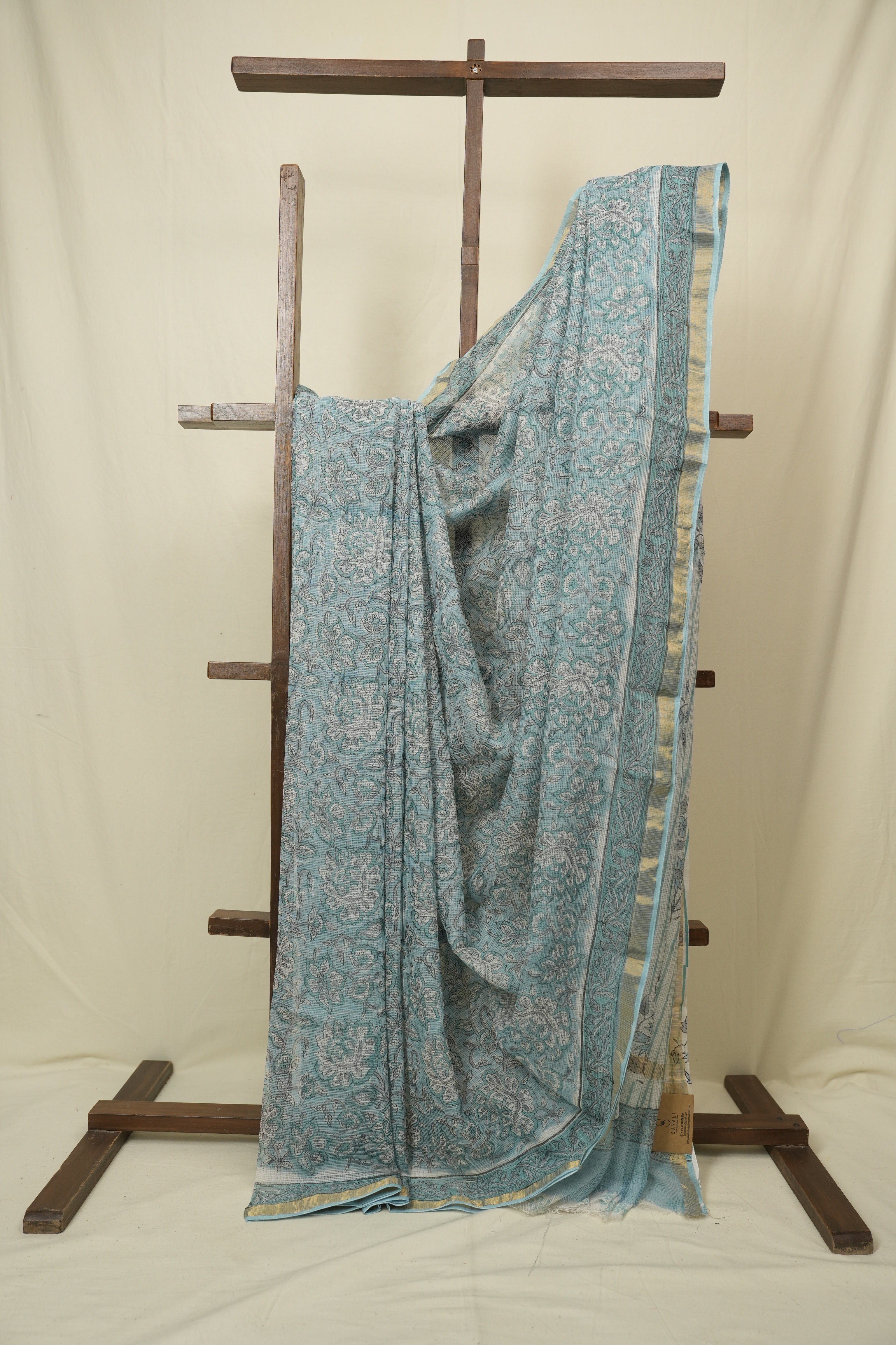 Sky Blue HBP Kota Doria Saree - SRSBKDS283