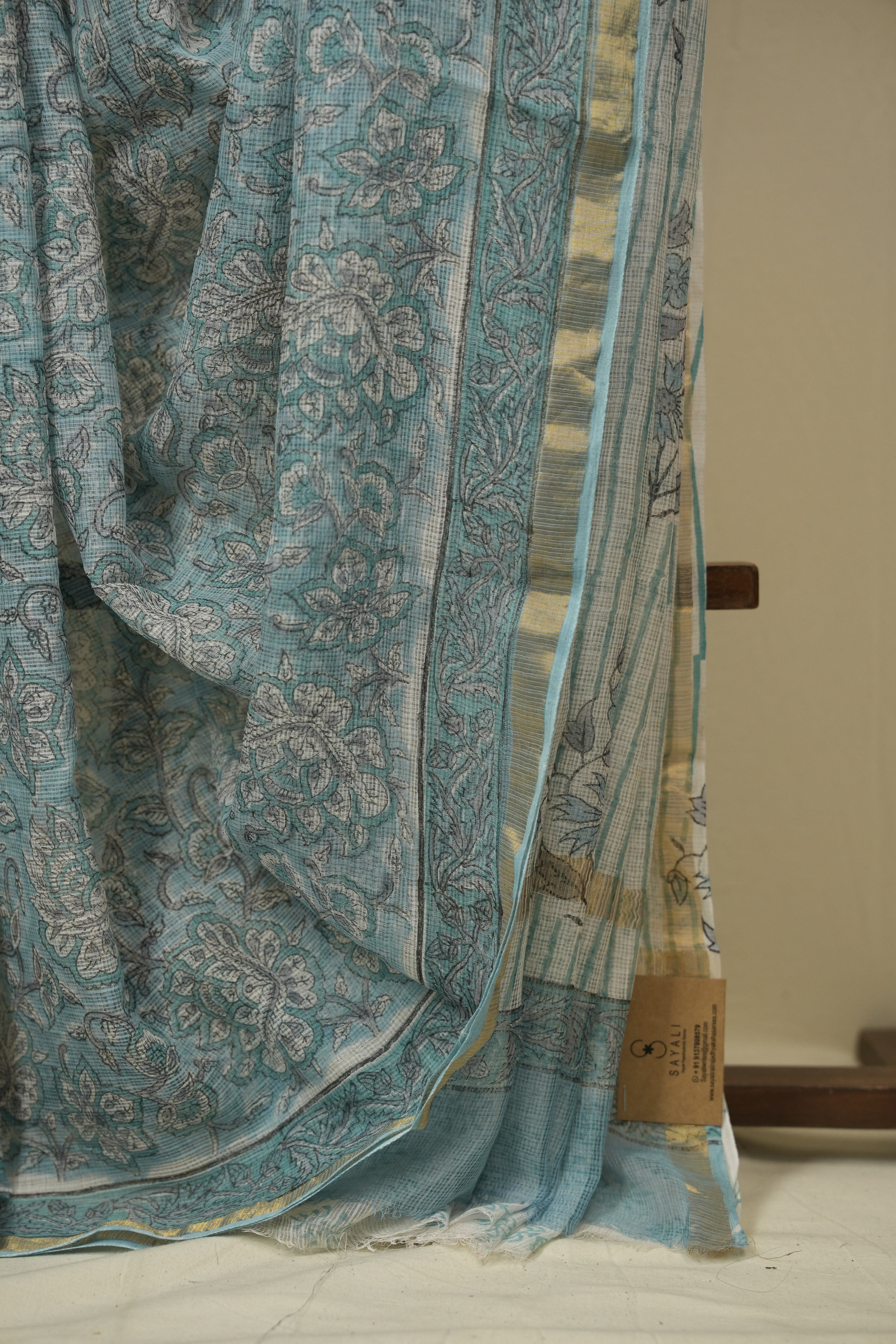 Sky Blue HBP Kota Doria Saree - SRSBKDS283
